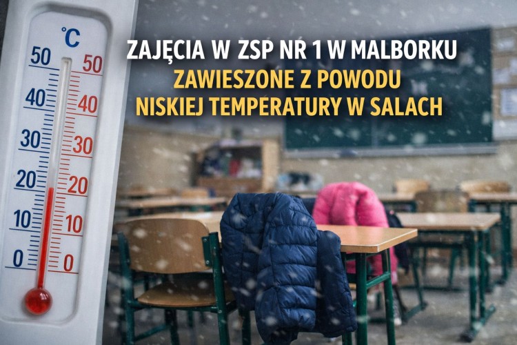 Trudności z ogrzewaniem w ZSP nr 1 w Malborku – zajęcia częściowo zawieszone.
