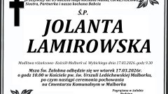 Zmarła Jolanta Lamirowska. Miała 65 lat.