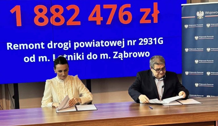 Starosta Malborski podpisał umowę na dofinansowanie remontu drogi powiatowej Letniki–Ząbrowo.