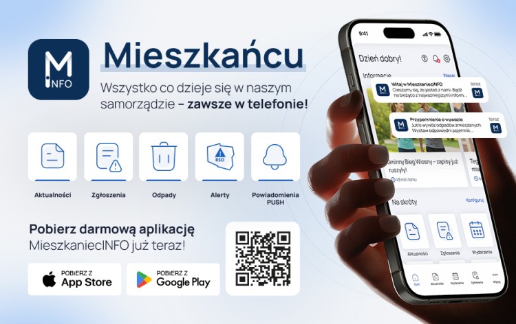 Aplikacja MieszkaniecINFO już dostępna! Cały samorząd w Twoim telefonie.
