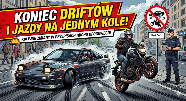 Koniec driftów i jazdy na jednym kole! Kolejne zmiany w przepisach ruchu…