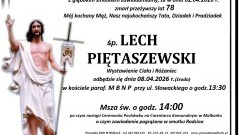 Zmarł Lech Piętaszewski. Miał 78 lat.