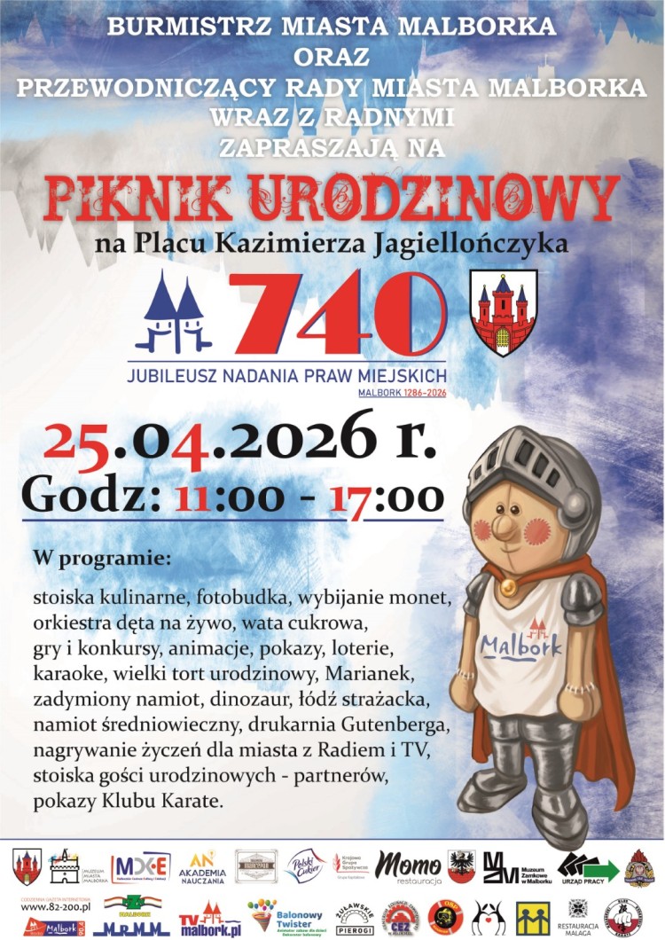 Piknik Urodzinowy Malborka. 740-lecie nadania praw miejskich.