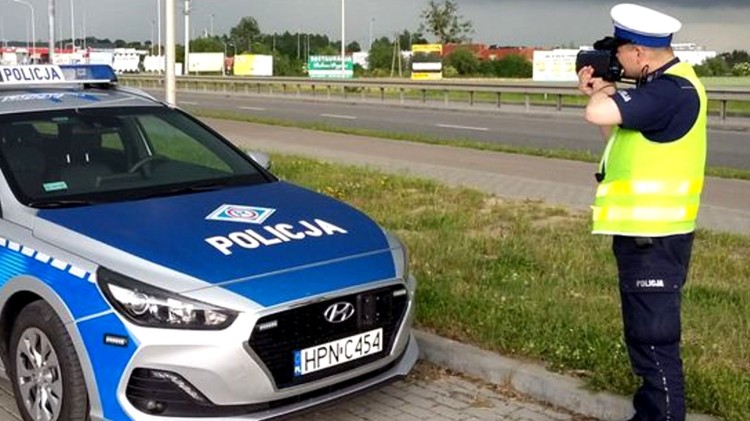 Kaskadowy Pomiar Prędkości na drogach powiatu malborskiego. Policja kontroluje kierowców.