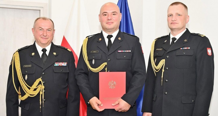 Zmiany kadrowe w PSP. Pożegnanie w Malborku i powołanie st. kpt. Damiana Miklisa na zastępcę komendanta PSP w Sztumie