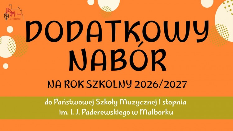 Dodatkowy nabór do Państwowej Szkoły Muzycznej w Malborku. Są jeszcze miejsca na dwa instrumenty