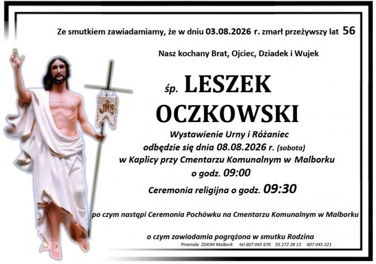 Zmarł Leszek Oczkowski. Miał 56 lat.