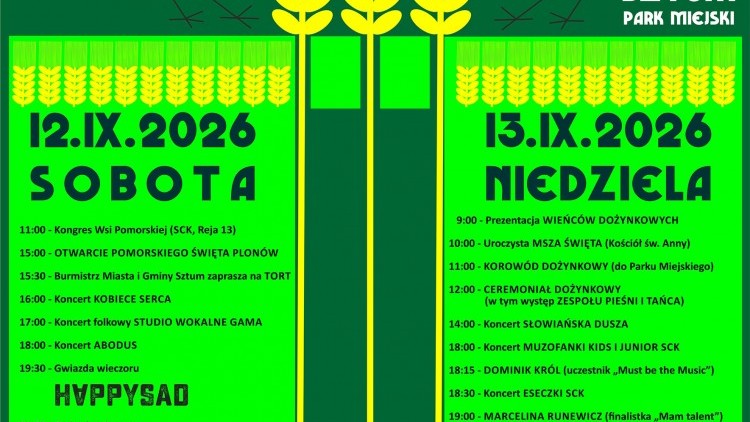 Dożynki 2026 r. W Sztumie podziękujemy za tegoroczne plony