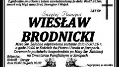 Zmarł Wiesław Brodnicki. Żył 59 lat.