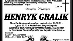 Zmarł Henryk Gralik. Żył 78 lat.