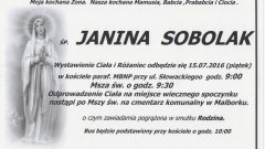 Zmarła Janina Sobolak. Żyła 86 lat