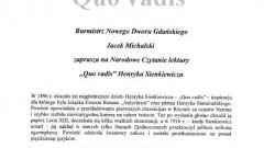 Narodowe czytanie Henryka Sienkiewicz "Quo Vadis" Nowy Dwór Gdański - 03.09.2016