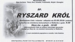 Zmarł Ryszard Król. Żył 74 lata.