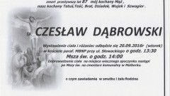 Zmarł Czesław Dąbrowski. Żył 87 lat.