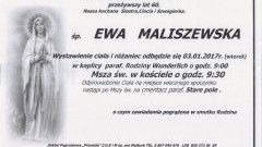 Zmarła Ewa Maliszewska. Żyła 60 lat.