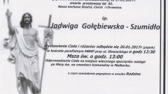 Zmarła Jadwiga Gołębiewska - Szumidło. Żyła 81 lat.