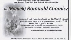 Zmarł (Romek) Romuald Chomicz. Żył 69 lat.