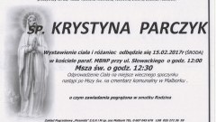 Zmarła Krystyna Parczyk. Żyła 81 lat.