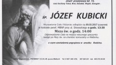 Zmarł Józef Kubicki. Żył 72 lata.