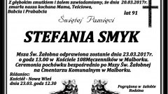 Zmarła Stefania Smyk. Żyła 91 lat.