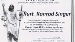 Zmarł Kurt Konrad Singer. Żył 79 lat.