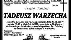 Zmarł Tadeusz Wrzecha. Żył 76 lat.