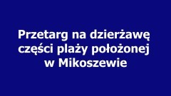 Przetarg na dzierżawę części plaży położonej w Mikoszewie, Wójt Gminy Stegna informuje - 13.04.2017