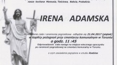 Zmarła Irena Adamska. Żyła 91 lat.