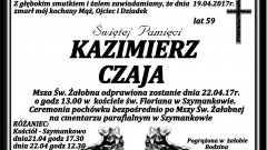 Zmarł Kazimierz Czaja. Żył 59 lat.