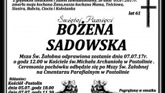 Zmarła Bożena Sadowska. Żyła 61 lat