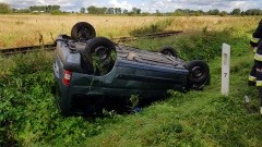 Tujsk: Samochód dachował, kierowca z lekkimi obrażeniami. - 23.08.2017