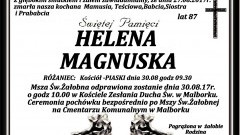 Zmarła Helena Magnuska. Żyła 87 lat.