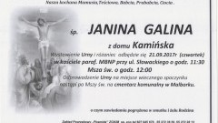 Zmarła Janina Galina. Żyła 68 lat.