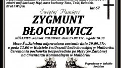 Zmarł Zygmunt Błochowicz. Żył 67 lat.