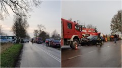 Rybina: Zderzenie osobówki z autobusem szkolnym – 16.11.2017