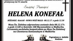 Helena Konefał. Żyła 91 lat