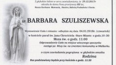 Zmarła Barbara Szuliszewska. Żyła 83 lat.