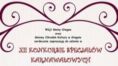 Zapraszamy na XII Konkurs Specjałów Karnawałowych w Stegnie - 08.02.2018