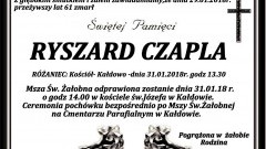 Zmarł Ryszard Czapla. Żył 61 lat.