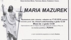 Zmarła Maria Mazurek. Żyła 93 lat.