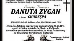 Zmarła Danuta Zygan. Żyła 65 lat.