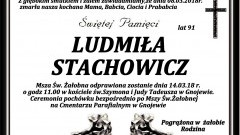 Zmarła Ludmiła Stachowicz. Żyła 91 lat.