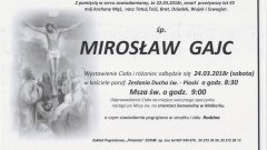 Zmarł Mirosław Gajc. Żył 55 lat