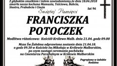 Zmarła Franciszka Potoczek. Żyła 96 lat.