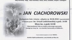 Zmarł Jan Ciachorowski. Żył 81 lat.