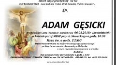 Zmarł Adam Gęsicki. Żył 62 lata.