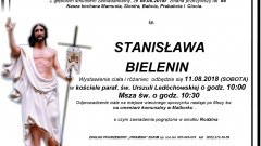 Zmarła Stanisława Bielenin. Żyła 86 lat.