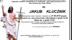 Zmarł Jakub Klucznik. Żył 22 lata.