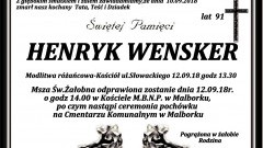 Zmarł Henryk Wensker. Żył 91 lat.