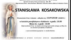 Zmarła Stanisława Kosakowska. Żyła 78 lat.